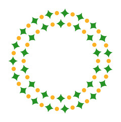 Elegant festive holiday wreath design with abstract green leaves and orange berries on a black background, perfect for Christmas, winter decor, invitations, crafts, and seasonal projects