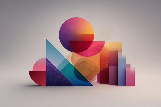 
Digital transformation concept with evolving shapes 