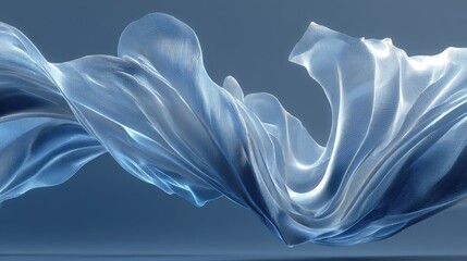 Fluid light blue fabric drapes elegantly