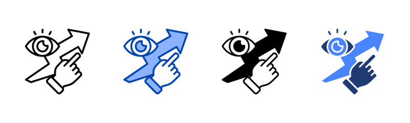 Vision icon set multiple style collection