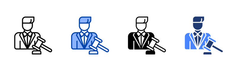 Executive icon set multiple style collection