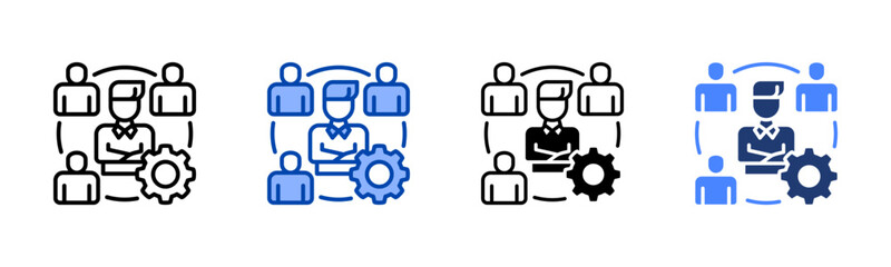 Management icon set multiple style collection