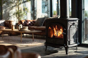 Cozy living room with wood stove (1)