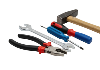 Set of hand tools transparent background cutout png