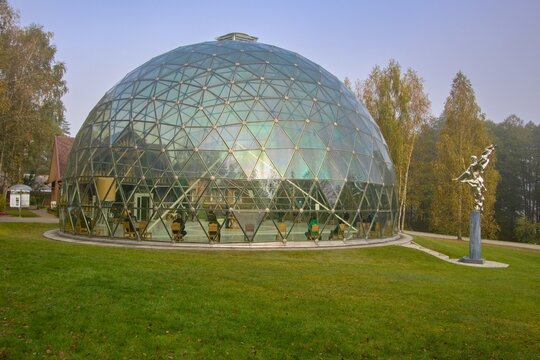 Merkine, Lithuania - 9 October, 2025: Spiritual place of the Pyramid of Merkine in the Dzukija National Park in southern Lithuania