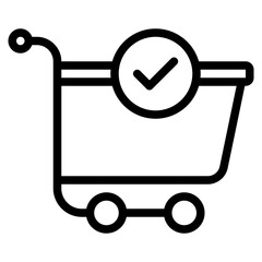 Shopping Cart with Checkmark Icon