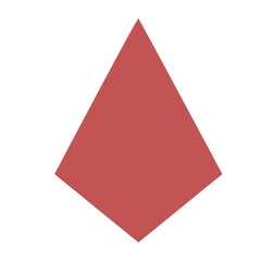 Obraz premium Flat red right triangle 2D vector shape, directional geometric element for navigation, flowcharts, or educational math content.