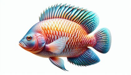 Fototapeta premium Nile tilapia on a white background