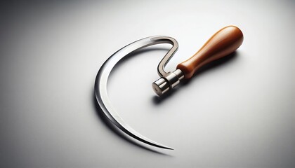 Sickle on a white gray background