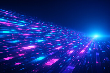 Obraz premium AI generated abstract image showing futuristic glowing data streams and light trails symbolizing digital technology innovation cyberspace speed and information flow in a cyber world