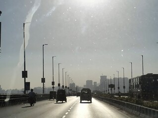 foggy morning in the city