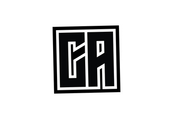 CA Modern Monogram Logo Design with Bold Geometric Shape and Minimal Frame.