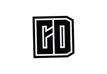 CD Modern Monogram Logo Design with Bold Geometric Shape and Minimal Frame.