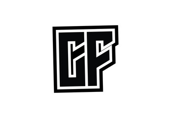 Obraz premium CF Modern Monogram Logo Design with Bold Geometric Shape and Minimal Frame.