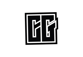 Fototapeta premium CG Modern Monogram Logo Design with Bold Geometric Shape and Minimal Frame.