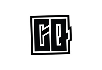 CQ Modern Monogram Logo Design with Bold Geometric Shape and Minimal Frame.