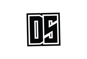 Fototapeta premium DS Modern Monogram Logo Design with Bold Geometric Shape and Minimal Frame.