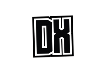DX Modern Monogram Logo Design with Bold Geometric Shape and Minimal Frame.