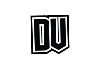 DV Modern Monogram Logo Design with Bold Geometric Shape and Minimal Frame.