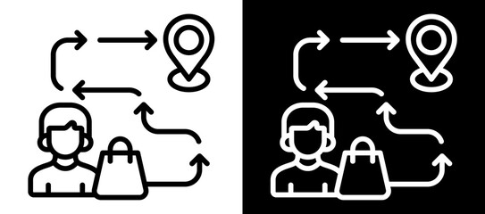 Customer Journey Icon Set In Black And White Filled Style Collection