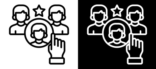 Talent Acquisition Icon Set In Black And White Filled Style Collection