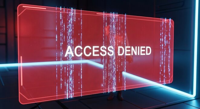 Access denied security cyber attack firewall network protection system error data breach digital defense - Powered by Adobe