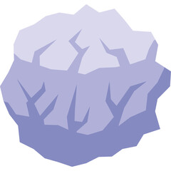 Cracked Iceberg In Light Blue And Purple Colors Isolated On Transparent Background Representing Winter Cold And Nature