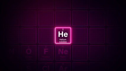 Modern periodic table element Helium illustration