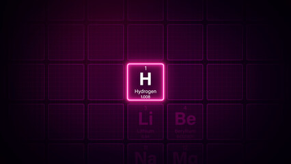 Modern periodic table element Hydrogen illustration