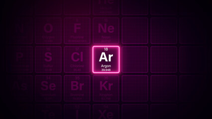 Modern periodic table element Argon illustration
