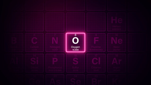 Modern periodic table element Oxygen illustration