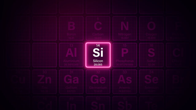 Modern periodic table element Silicon illustration