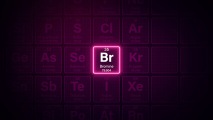 Modern periodic table element Bromine illustration