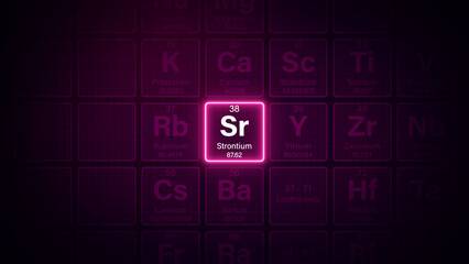 Modern periodic table element Strontium illustration