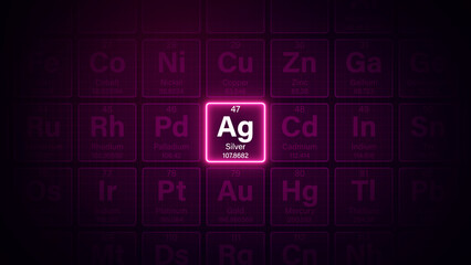 Modern periodic table element Silver illustration