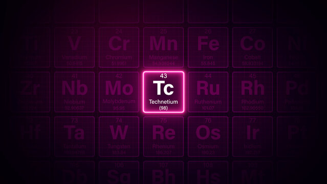 Modern periodic table element Technetium illustration