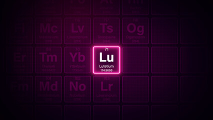 Modern periodic table element Lutetium illustration