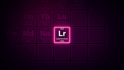 Modern periodic table element Lawrencium illustration