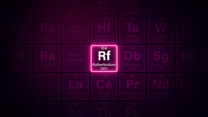 Modern periodic table element Rutherfordium illustration