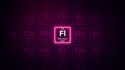 Modern periodic table element Flerovium illustration