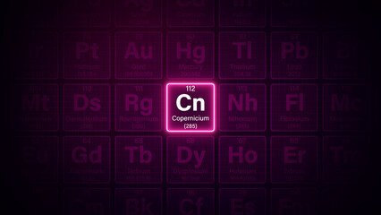 Modern periodic table element Copernicium illustration