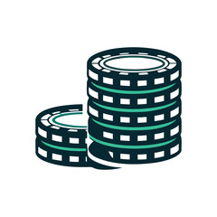 Stylized Coin Stack: Finance and Investment Concept A solid orange coin stack appears as connected circles