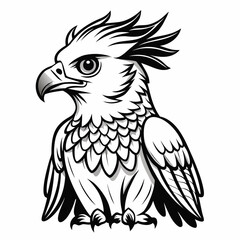 vector illustration of a vulture