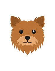 Obraz premium Cute cartoon dog head, light brown fur, simple design