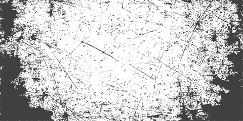 Black and white grunge background texture vector illustration with a dirty paint splatter border design