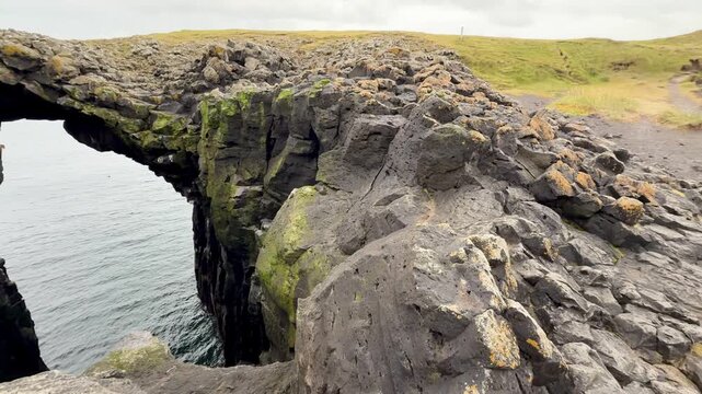 Arnarstapi Gatklettur Basalt Rock Arch, Sn&aelig;fellsnes Peninsula, West Iceland