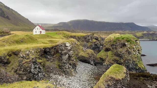 Arnarstapi Gatklettur Basalt Rock Arch, Sn&aelig;fellsnes Peninsula, West Iceland