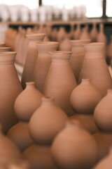 Obraz premium Clay embryos and molds at a ceramic studio in Jingdezhen, Jiangxi, China