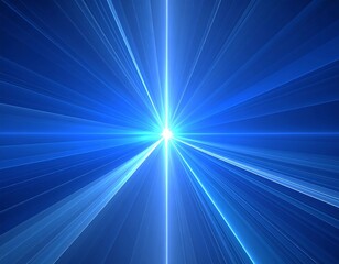 Fototapeta premium Bright blue light rays radiating from central point