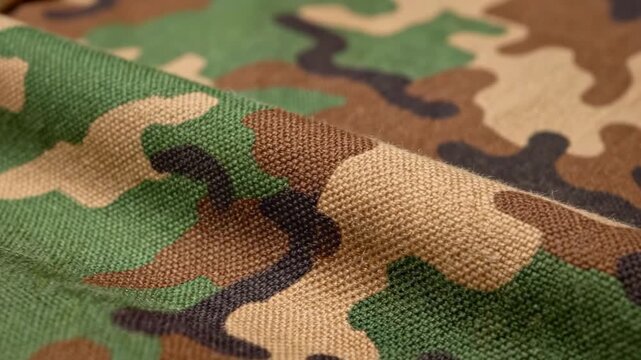Camouflage Military Uniform Fabric Texture Close-up Pattern